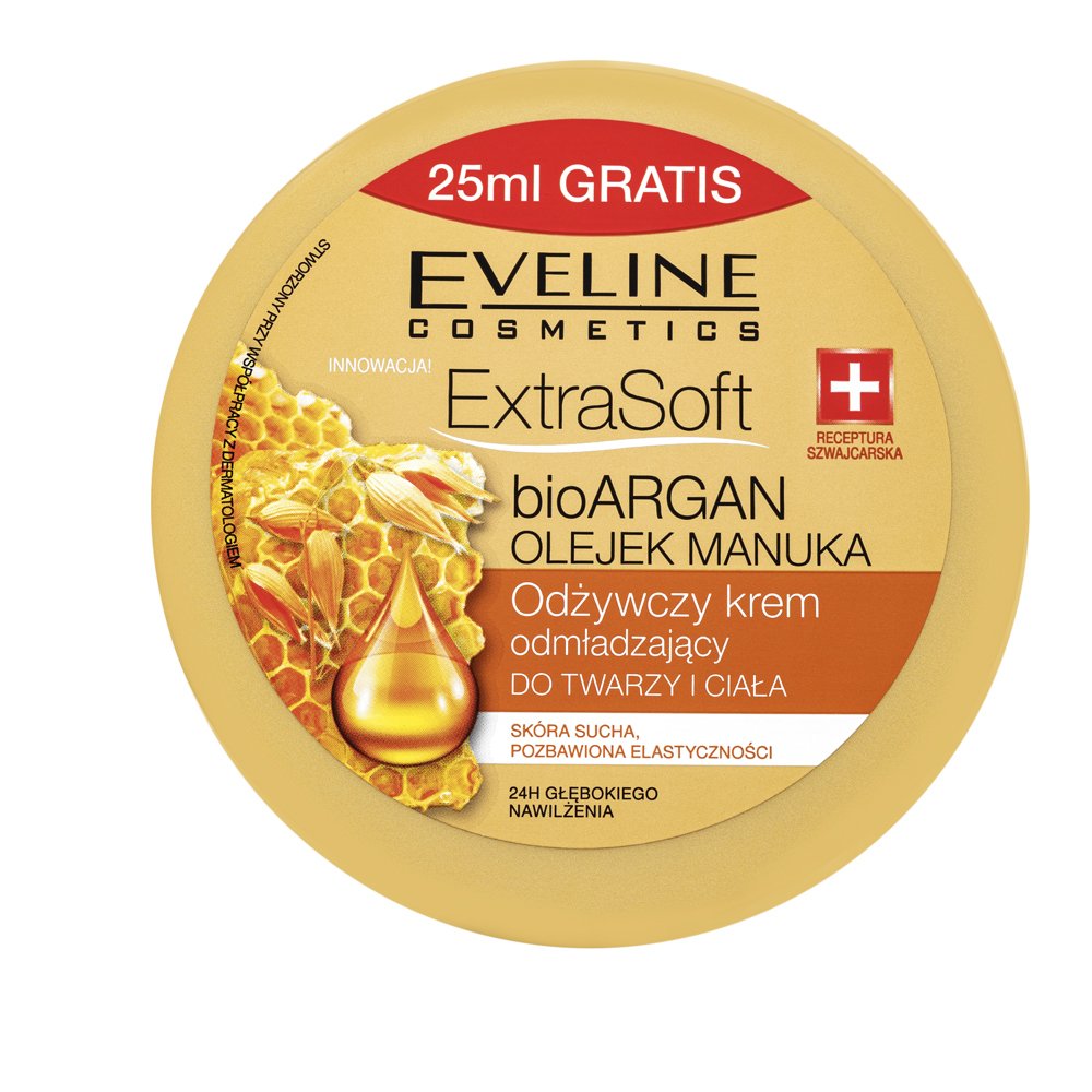 Eveline Extra Soft BioARGAN Manuka Oil Face and Body Cream 175 ml – Eveline