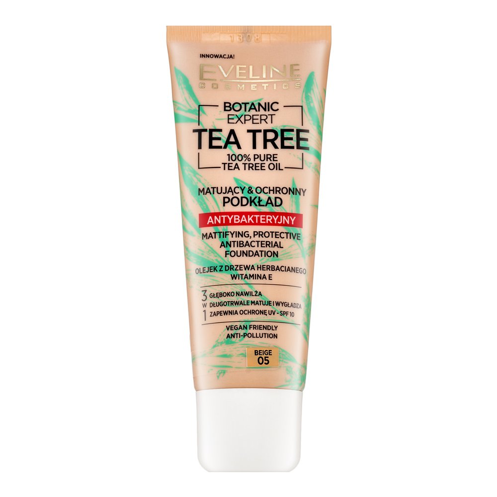 Eveline Botanic Expert Tea Tree Mattifying, Protective Antibacterial Foundation 05 Beige 30 ml – Eveline