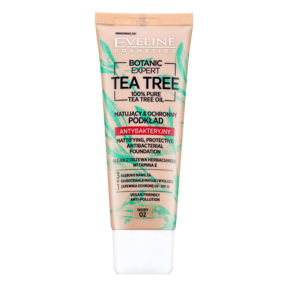 Eveline Botanic Expert Tea Tree Mattifying, Protective Antibacterial Foundation 02 Ivory 30 ml – Eveline