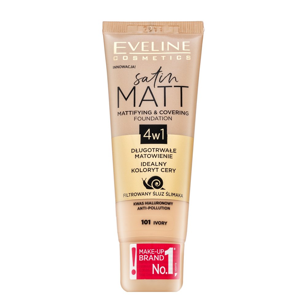 Eveline Satin Matt Mattifying & Covering Foundation 4in1 101 Ivory 30 ml – Eveline
