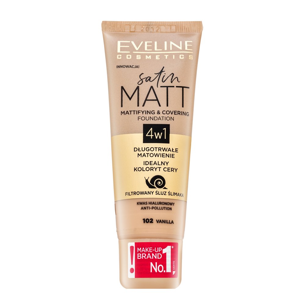 Eveline Satin Matt Mattifying & Covering Foundation 4in1 102 Vanilla 30 ml – Eveline