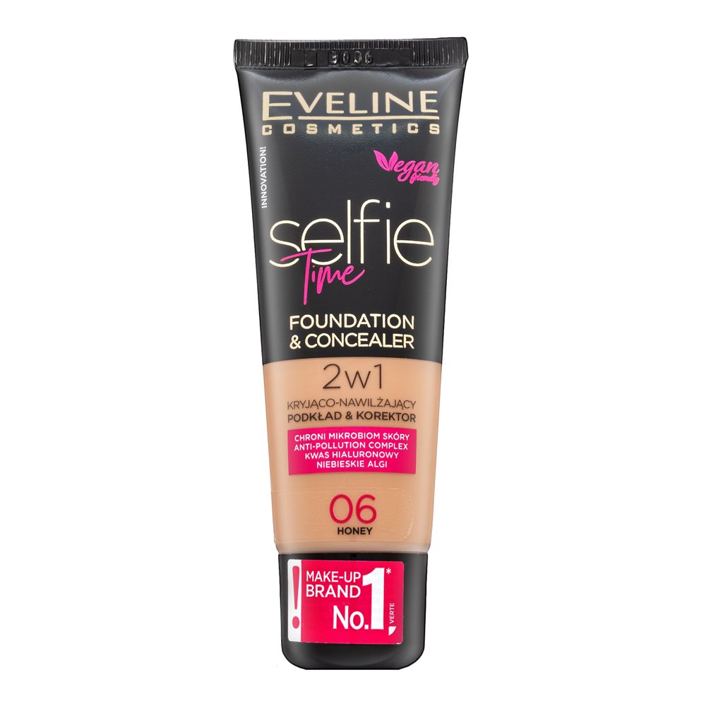 Eveline Selfie Time 2in1 Foundation & Concealer 06 Honey 30 ml – Eveline