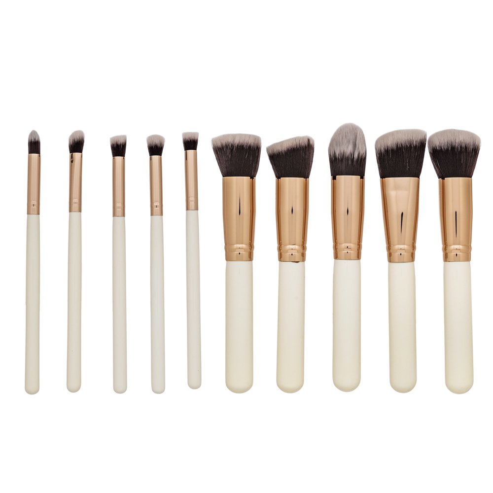 MIMO Makeup Brush Set Kabuki White 10 Pcs – MIMO