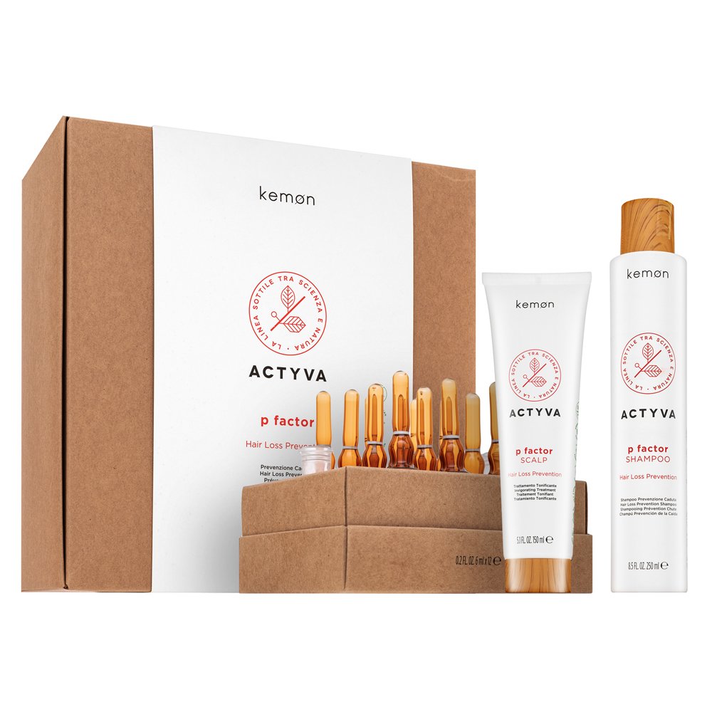 Kemon Actyva P Factor Hair Loss Prevention Kit 250 ml + 150 ml + 6x12 ml – Kemon
