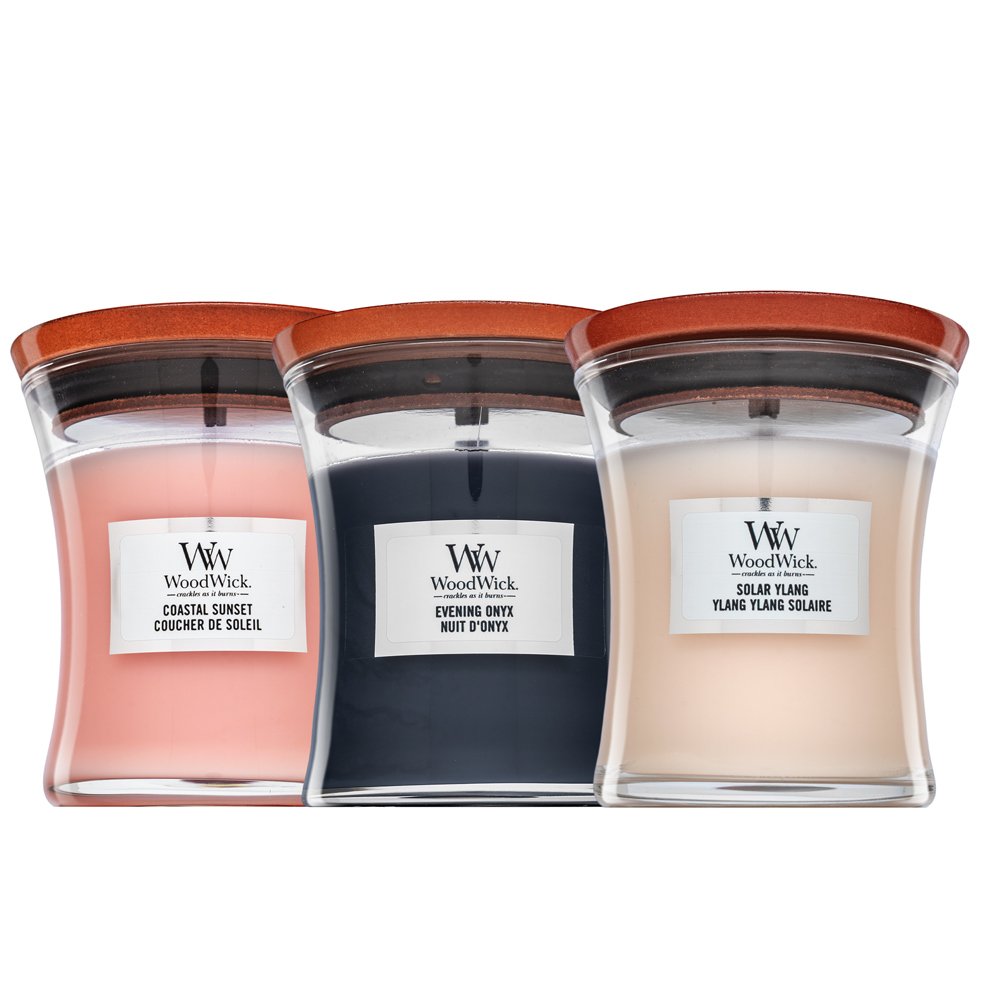 Woodwick Mini Jar Gift Set - Coastal Sunset, Solar Ylang, Evening Onyx 3 x 85 g – Woodwick