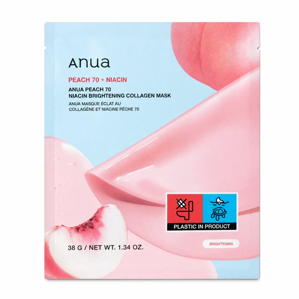 Anua Peach 70 + Niacin Brightening Collagen Mask 4 x 38 g – Anua