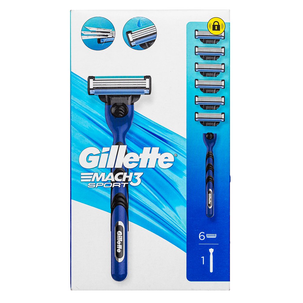 Gillette Mach3 Sport Razor + Spare Heads 6 pcs – Gillette