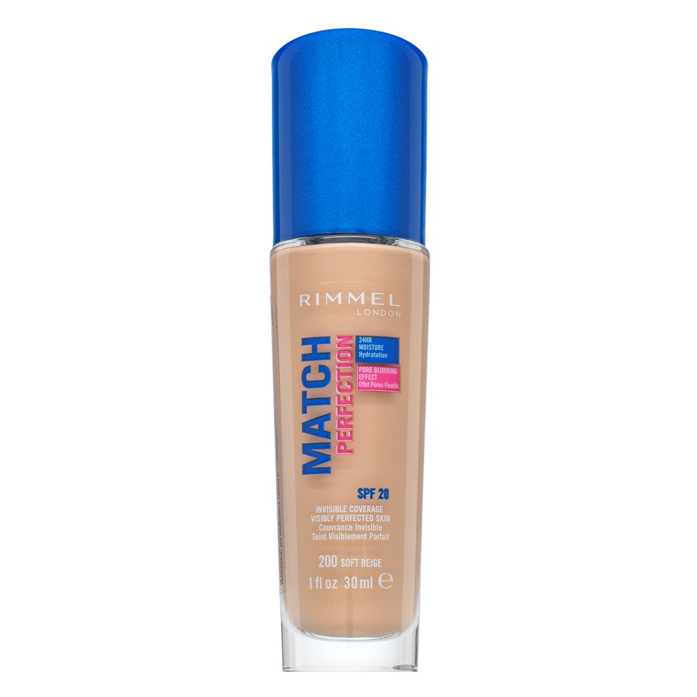 Rimmel London Match Perfection 24HR SPF20 Foundation 200 Soft Beige 30 ml – Rimmel London