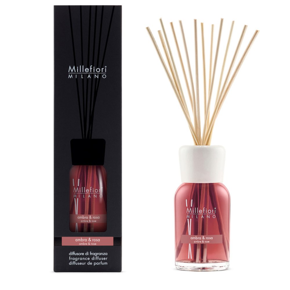 Millefiori Milano Fragrance Diffuser Ambra & Rosa 500 ml – Millefiori Milano