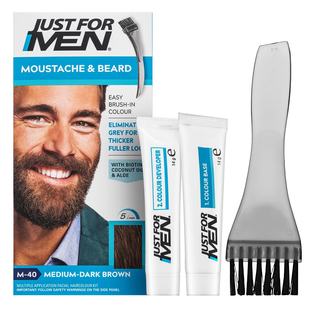 Just For Men Moustache & Beard Color M40 Medium-Dark Brown – Just For Men