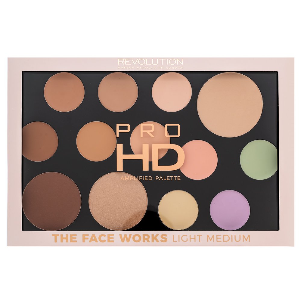 Makeup Revolution Pro HD Amplified Palette The Face Works Light Medium 15 g – Makeup Revolution