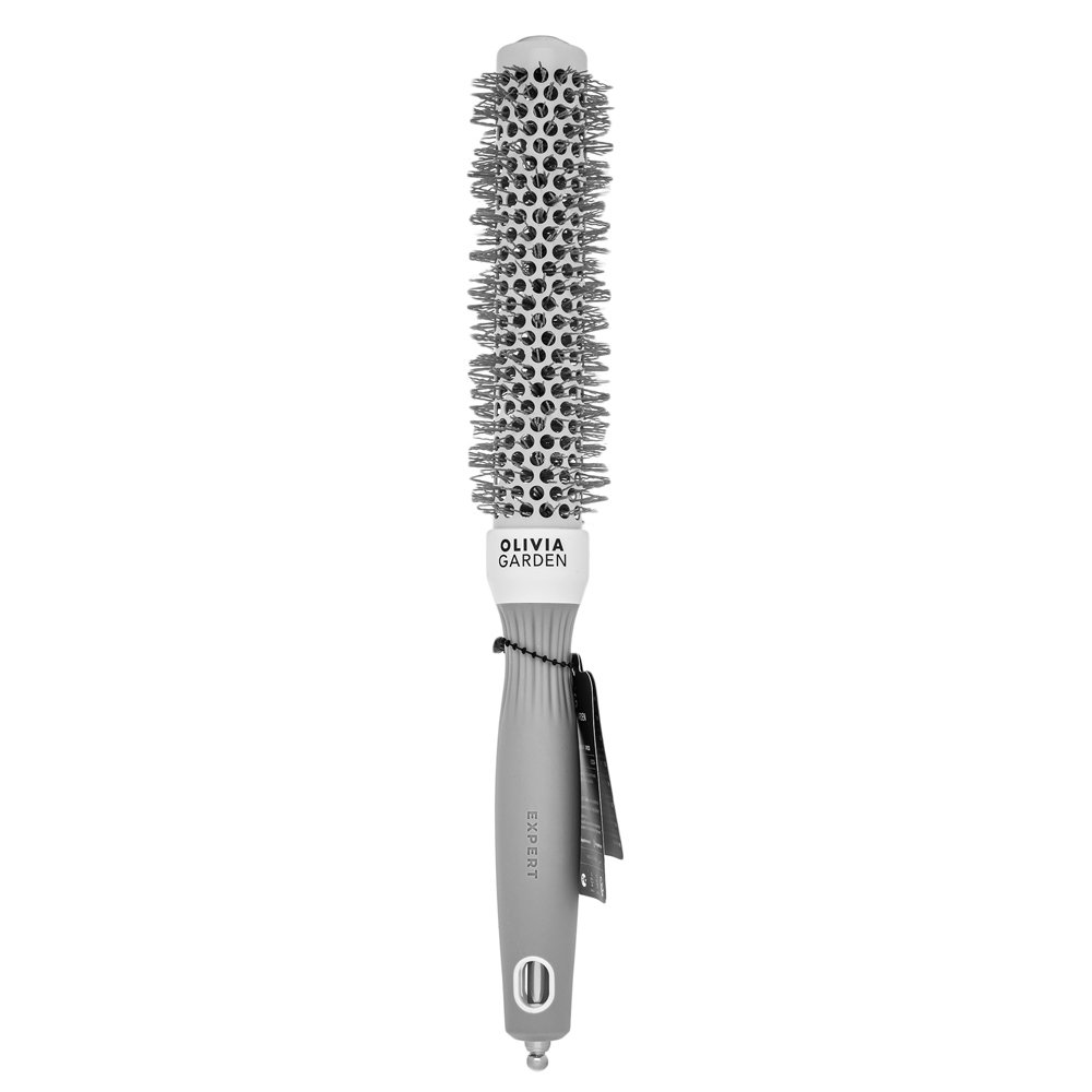 Olivia Garden Expert Blowout Speed Round Brush Wavy Bristles White & Grey 25 mm – Olivia Garden