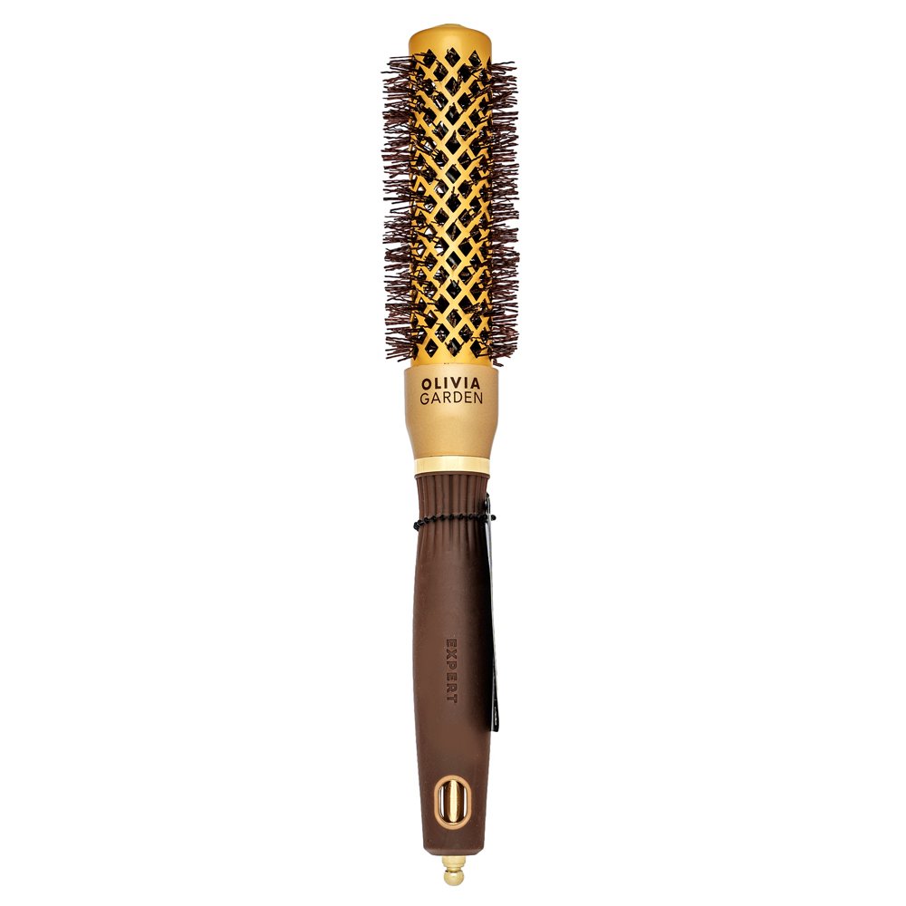 Olivia Garden Expert Blowout Shine Round Brush Wavy Bristles Gold & Brown 25 mm – Olivia Garden