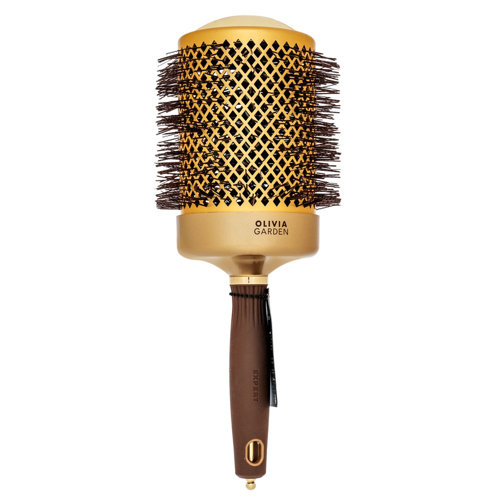 Olivia Garden Expert Blowout Shine Round Brush Wavy Bristles Gold & Brown 80 mm – Olivia Garden