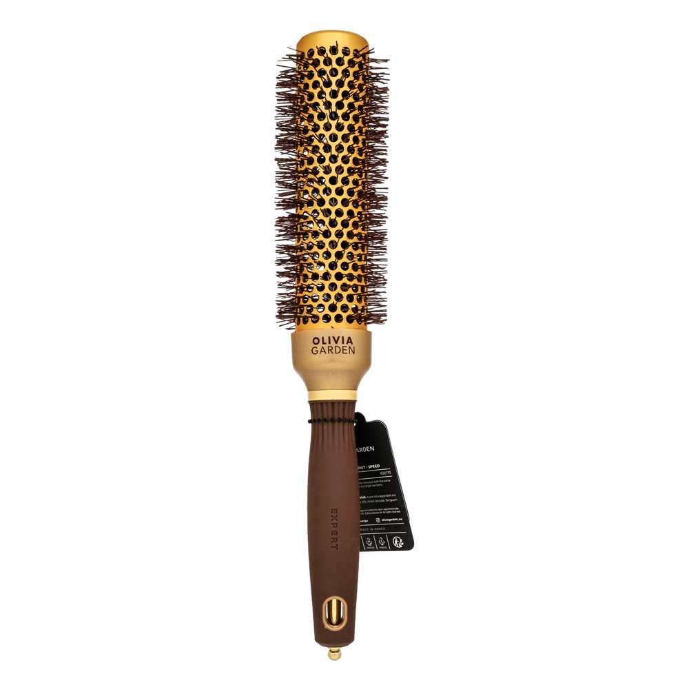 Olivia Garden Expert Blowout Shine Round Brush Wavy Bristles Gold & Brown 35 mm – Olivia Garden