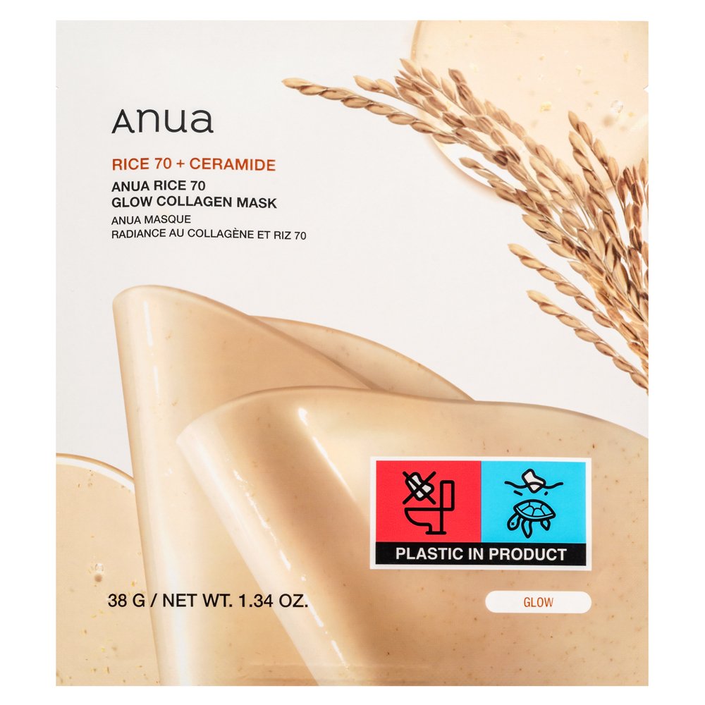 Anua Rice 70 + Ceramide Glow Collagen Mask 4 x 38 g – Anua