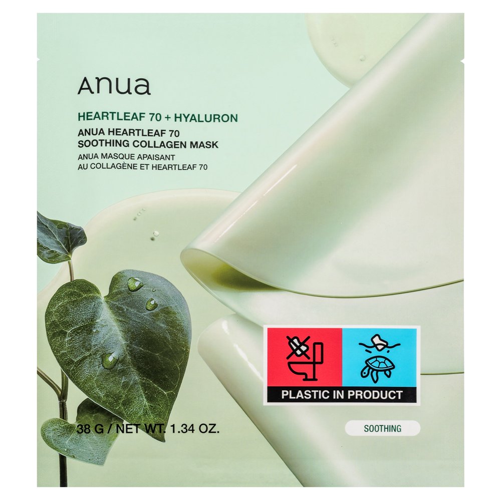 Anua Heartleaf 70 + Hyaluron Soothing Collagen Mask 4 x 38 g – Anua