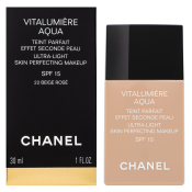 Chanel Vitalumiere Aqua UltraLight Skin Perfecting Makeup make-up az egységes és világosabb arcbőrre 22 Beige Rose 30 ml