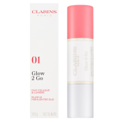 Clarins Glow 2 Go Blush & Highlighter kremno rdečilo 2v1 01 Glowy Pink 2x4 g