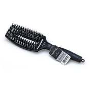 Olivia Garden Fingerbrush Combo Medium Black hajkefe nejlon- és vaddisznósörtékkel