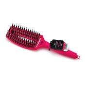 Olivia Garden Fingerbrush Combo Medium Hot Pink kartáč na vlasy s nylonovými a kančími štětinami