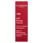 Clarins Joli Rouge Velvet Lipstick negovalna šminka z matirnim učinkom 759V Woodberry 3,5 g