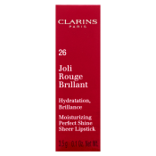 Clarins Joli Rouge Brillant Lipstick negovalna šminka z bisernim sijajem 26 Hibiscus 3,5 g