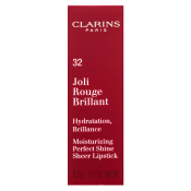 Clarins Joli Rouge Brillant Lipstick negovalna šminka z bisernim sijajem 32 Pink Cranberry 3,5 g