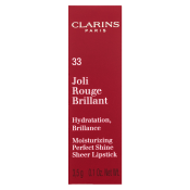 Clarins Joli Rouge Brillant Lipstick negovalna šminka z bisernim sijajem 33 Soft Plum 3,5 g