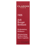 Clarins Joli Rouge Brillant Lipstick negovalna šminka z bisernim sijajem 742S Joli Rouge 3,5 g