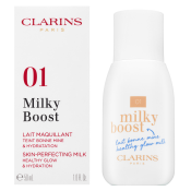 Clarins Milky Boost Foundation tonifiërende en hydraterende emulsie voor een uniforme en stralende teint 01 Cream 50 ml