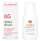 Clarins Milky Boost Foundation tonifiërende en hydraterende emulsie voor een uniforme en stralende teint 05 Sandalwood 50 ml