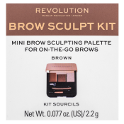 Makeup Revolution Brow Sculpt Kit paletta a szemöldök sminkeléséhez Brown