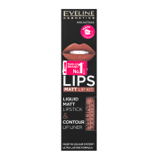 Eveline OH! My Velvet Lips Matt Lip Kit set para labios Efecto mate 02 Milky Chocolate 4,5 ml