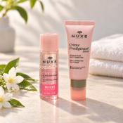 Nuxe Creme Prodigieuse Boost sada pre starostlivosť o pleť Multi Correction Silky Cream + Very Rose 3-in-1 Soothing Micellar Water 40 ml + 40 ml