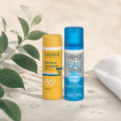 Uriage Bariésun savršen komplet za samotamnjenje Moisturising Cream SPF 50+ + Eau Thermale Thermal Water 2 x 50 ml