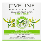 Eveline Hyaluronic Acid Green Olive Anti-Wrinkle Moisturising Cream cremă hrănitoare anti riduri 50 ml