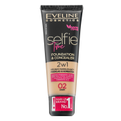 Eveline Selfie Time 2in1 Foundation & Concealer langhoudende make-up 2v1 02 Ivory 30 ml