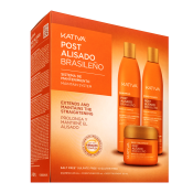 Kativa Post Brazilian Straightening Kit set dopo aver stirato i capelli con cheratina 2 x 225 ml + 150 ml