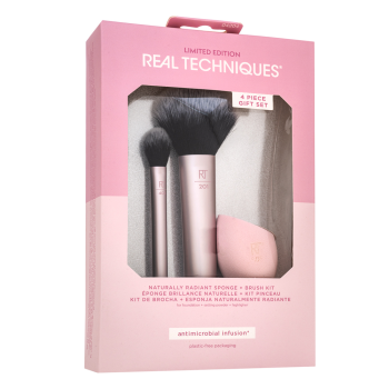 Real Techniques Limited Edition Naturally Radiant Sponge + Brush Kit ecset szett