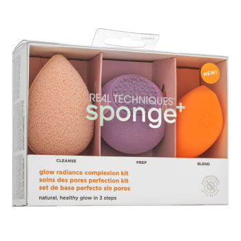 Real Techniques Sponge+ Glow Radiance Complexion Kit 3pcs set za ujednačenu i prosvijetljenu kožu