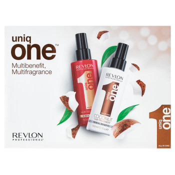 Revlon Professional Uniq One All In One Classic + Coconut All-in-One Multi-Benefit Treatment pielęgnacja bez spłukiwania do wszystkich rodzajów włosów 150 ml + 150 ml