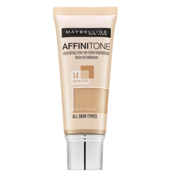 Maybelline Affinitone Hydrating tone-on-tone Foundation tekutý make-up s hydratačným účinkom 14 Creamy Beige 30 ml