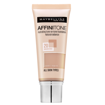 Maybelline Affinitone Hydrating tone-on-tone Foundation tekutý make-up s hydratačním účinkem 20 Golden Rose 30 ml