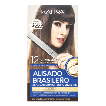 Kativa Brazilian Straightening Brunette Kit zestaw z keratyną do prostowania włosów 225 ml