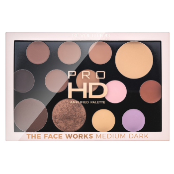 Makeup Revolution Pro HD Amplified Palette multifunkční paleta The Face Works Medium Dark 15 g