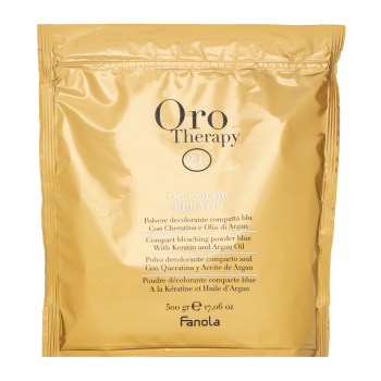Fanola Oro Therapy De-Color Keratin Compact Bleaching Powder Blue pudr pro zesvětlení vlasů 500 g