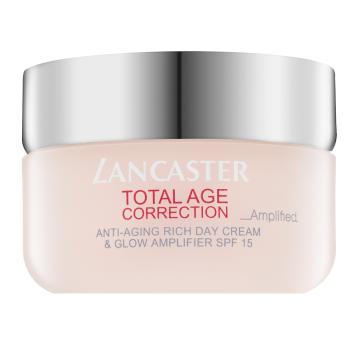 Lancaster Total Age Correction Amplified Anti-Aging Rich Day Cream & Glow Amplifier SPF15 cremă hrănitoare anti riduri 50 ml