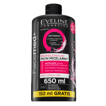 Eveline FaceMed+ Detoskin Professional Micellar Water micellar make-up water for all skin types 650 ml