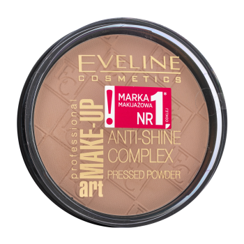 Eveline Make-Up Art Anti-Shine Complex Pressed Powder poeder voor een uniforme en stralende teint 35 Golden Beige 14 g